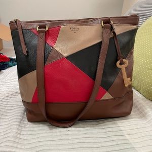 Leather Fossil Tote Bag